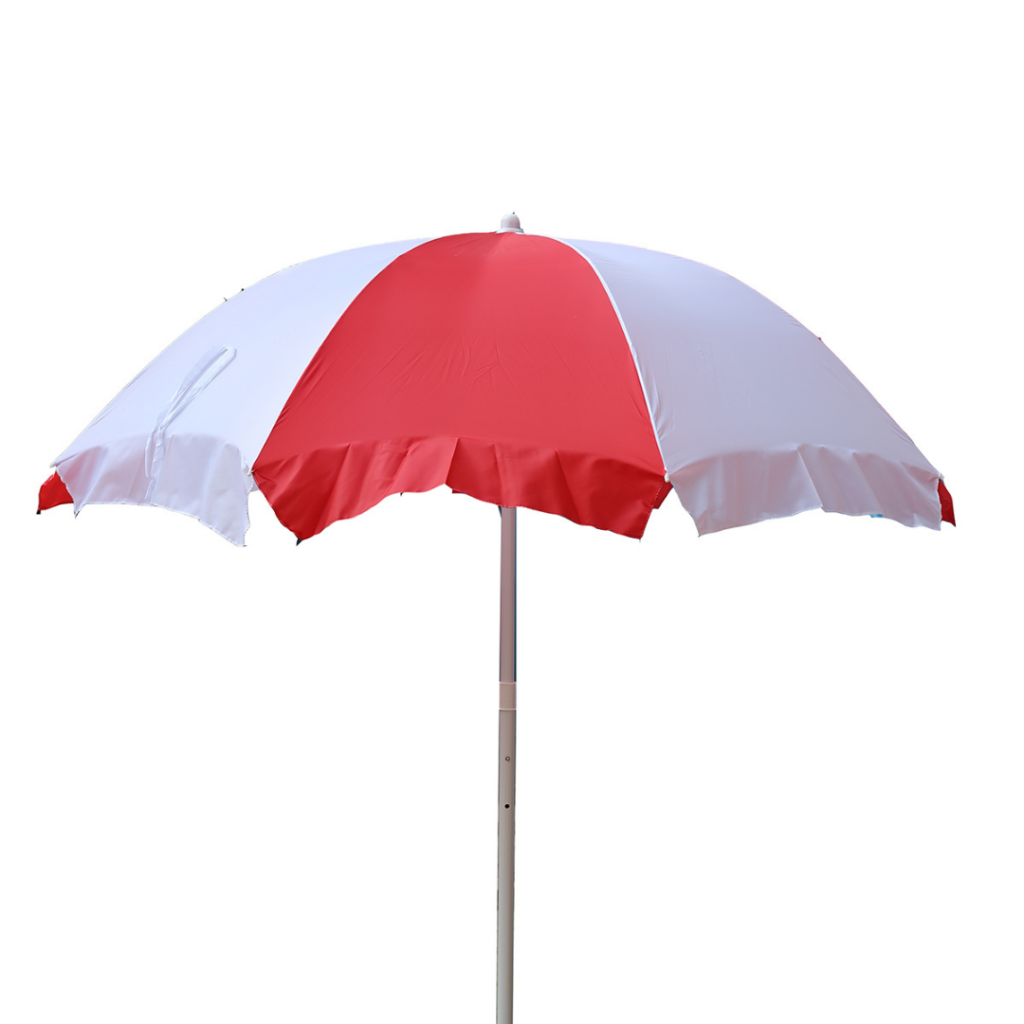 red white polyester garden umbrella