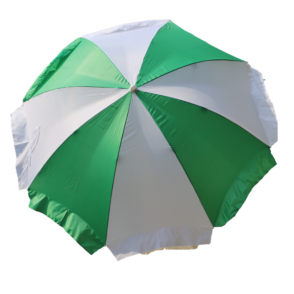 green white polyester garden umbrella