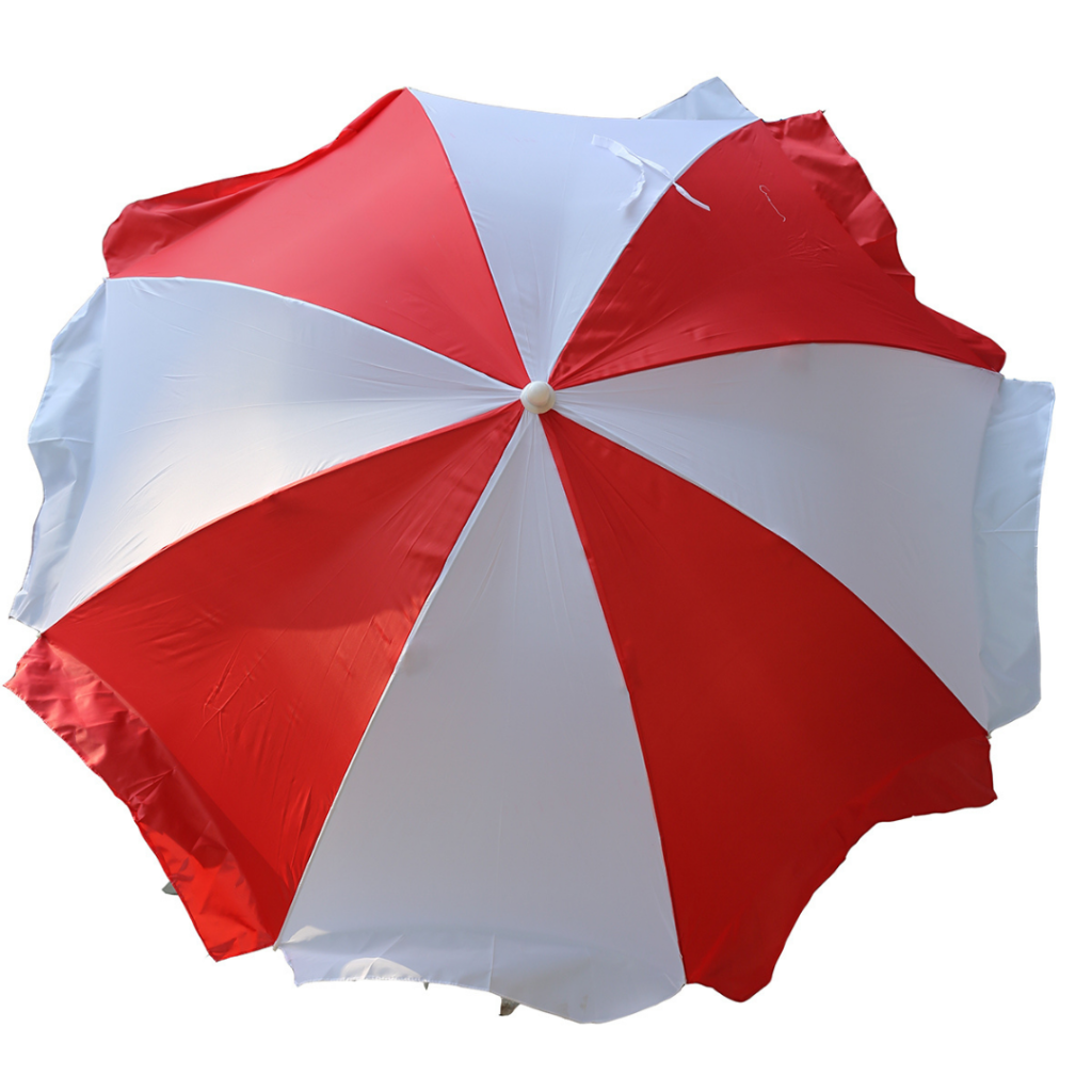 red white polyester garden umbrella